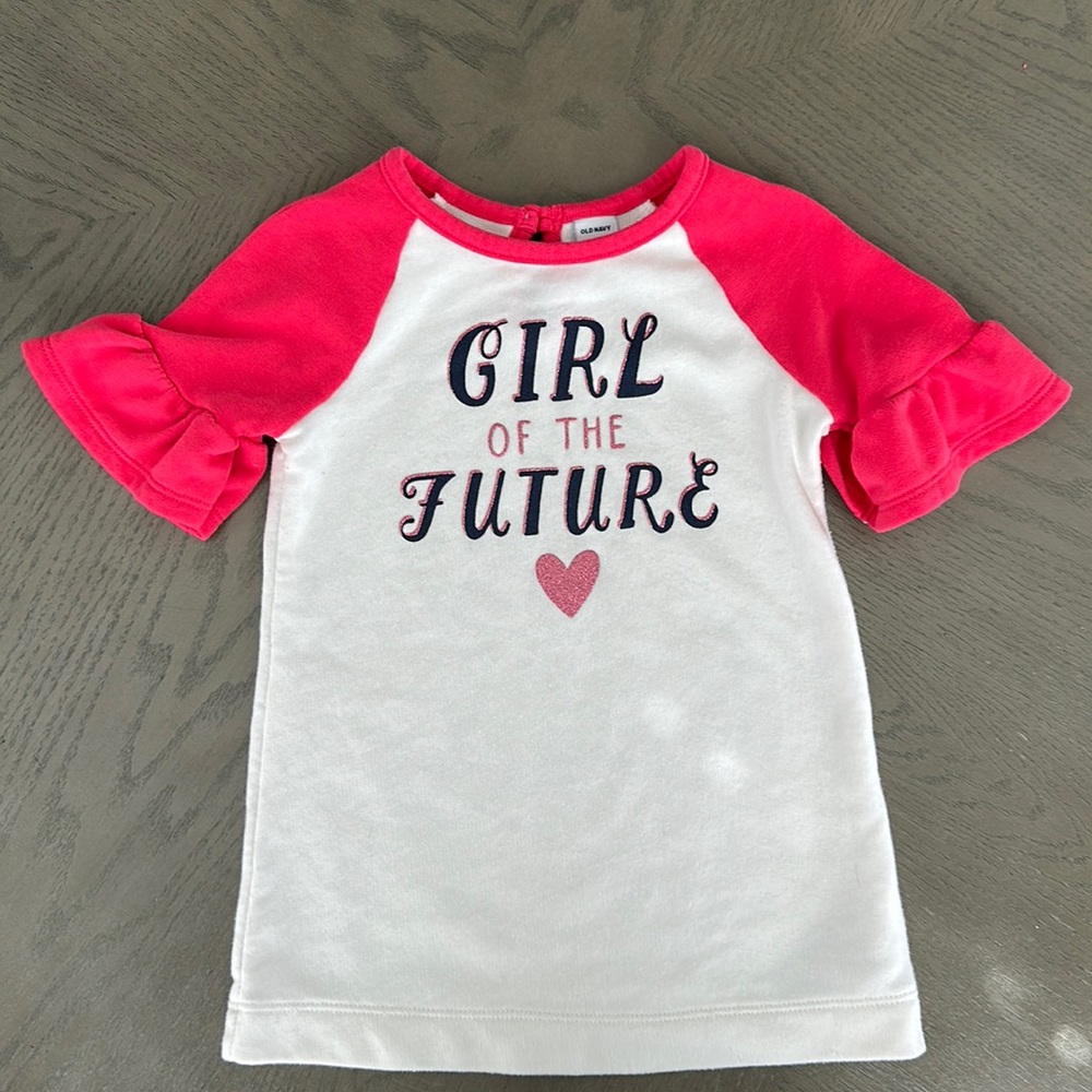 Old Navy girls size 12-18 months short ruffle sleeve sweatshirt dress